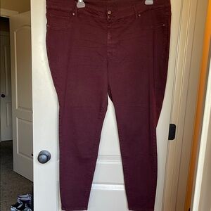 Women's Burgundy Jeans